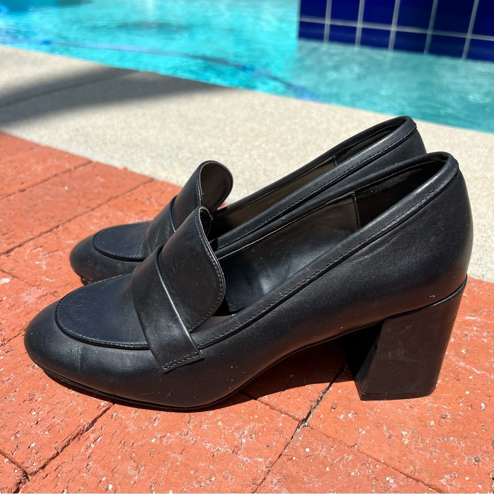 Aldo Black Leather Flats Sophisticated Loafers